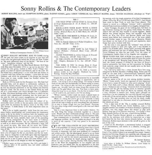 Sonny Rollins - Sonny Rollins and the Contemporary Leaders (Contemporary Records Acoustic Sounds Series)